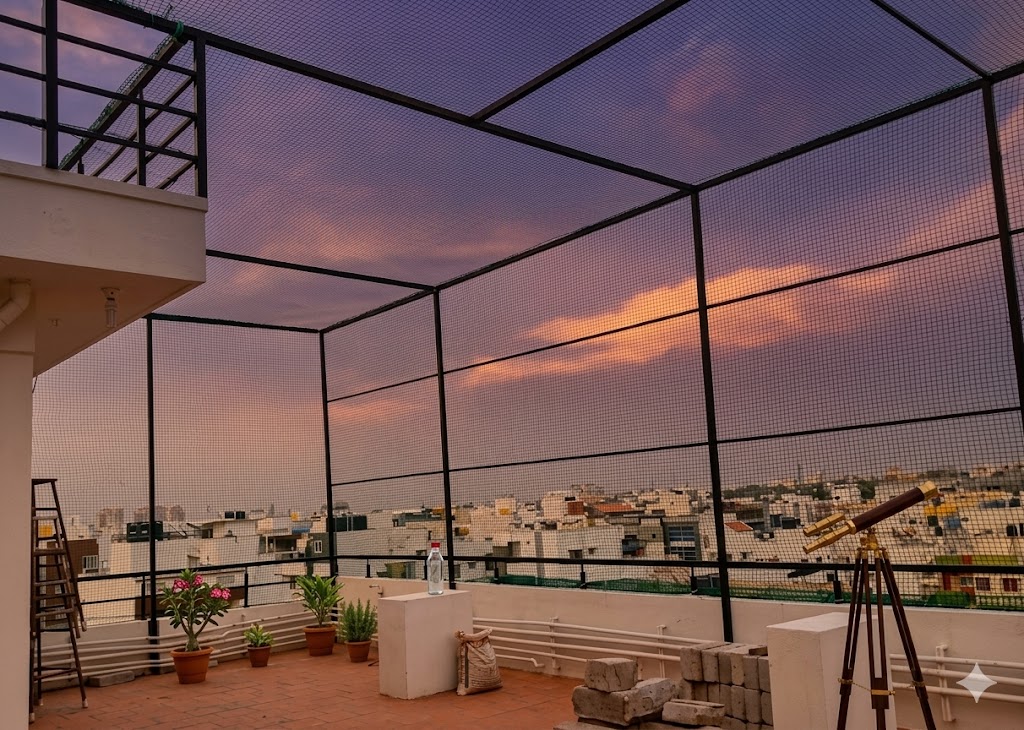 Common area safety net in Hyderabad apartment complex